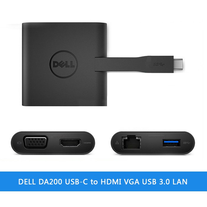 Adapter Dell DA200 - Bộ chuyển đổi tín hiệu USB Type C Dell