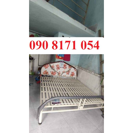 giường sắt 1m8 1m6 1m4 1m2 1m 80cm màu xanh và kem, sắt dày dặn bảo hành 2 năm