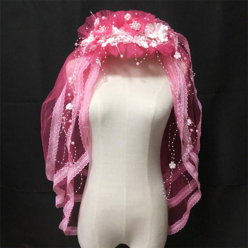 Băng Đô Vải Tuyn Nhiều Lớp Phong Cách Lolita Cho Cô Dâu