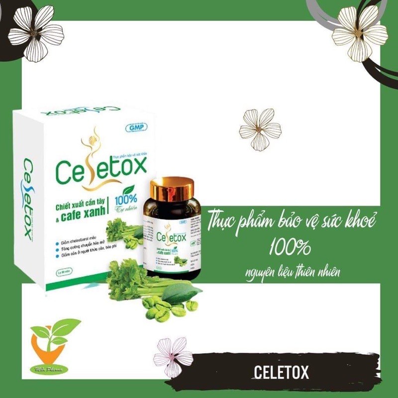 Celetox hỗ trợ giảm cân, giảm mỡ, chiết xuất cần Tây, cafe xanh