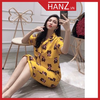 Bộ đồ ngủ nữ pijama lửng bộ mặc nhà chất kate thái thoải mái dễ thương giá rẻ Hanz.vn H3 thumbnail