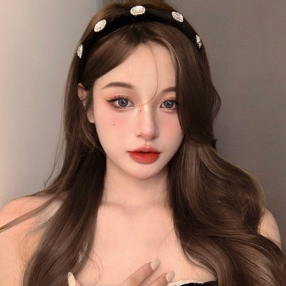 DANILO Băng đô cài tóc rửa mặt Vải Nhung Dày Dặn Đính Đá Phong Cách Baroque Cổ Điển Dành Cho Nữ