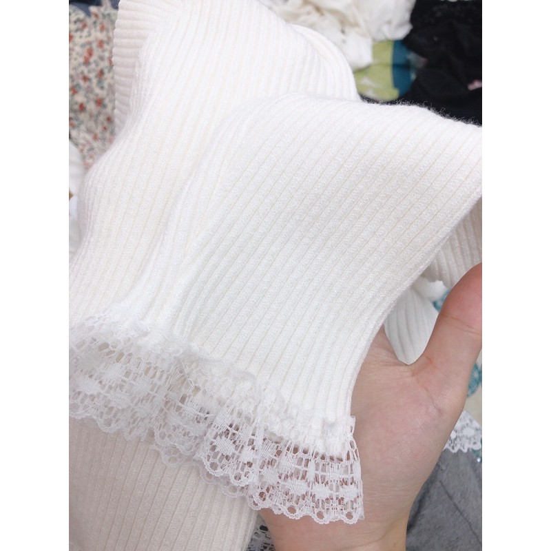 [SẴN] Áo khoác len pha ren trắng | BigBuy360 - bigbuy360.vn