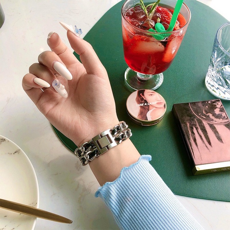 Dây Đeo Inox Sang Trọng Cho Đồng Hồ Thông Minh Apple Watch 40mm 44mm 41mm 45mm Series SE 6 7 1 / 2 / 3 / 4 / 5 38mm 42mm