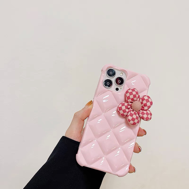 Ốp điện thoại hình hoa màu hồng/ nâu thích hợp cho iphone 13 pro Max 7plus Xr X / Xs Xs Max 11 Promax12pro Max