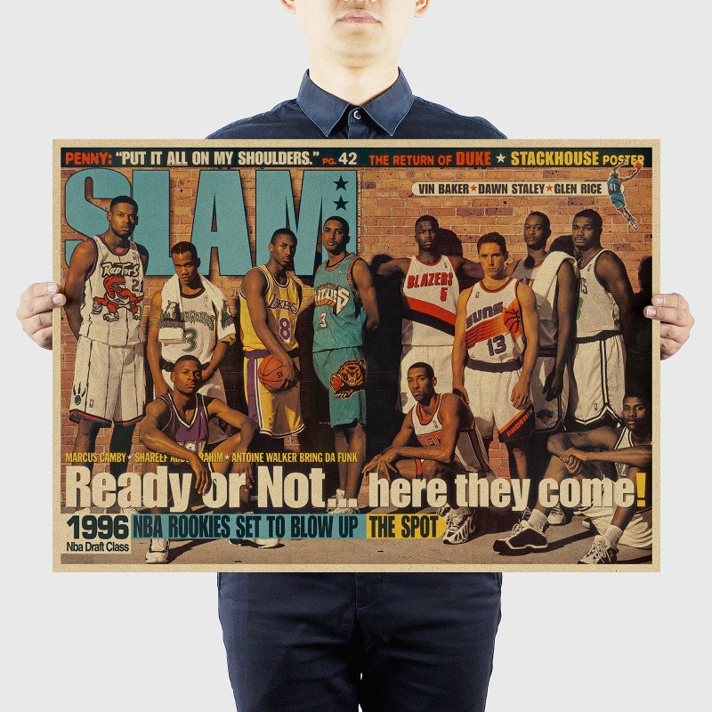 Poster Bóng Rổ In Hình Ngôi Sao NBA Kyrie Irving Chất Liệu Giấy Kraft Cổ Điển Kích Cỡ 52*36 cm