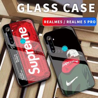 Ốp điện thoại kính cường lực hình Supreme cho Realme 5 Realme 5 Pro Realme 3 Realme 3 Pro Realme 2 Pro Realme C2 U1 C1