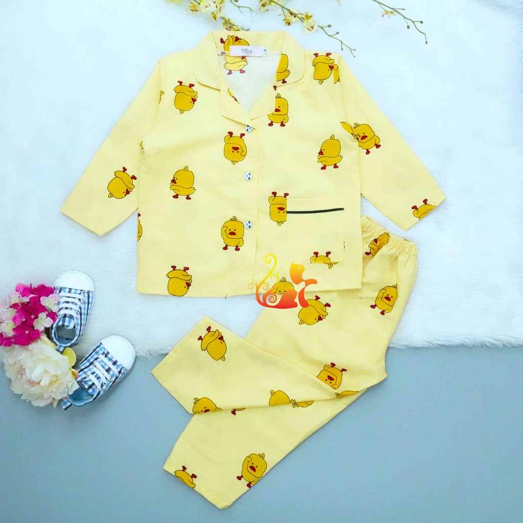 Đồ Bộ Mặc Nhà Pijama Kate Thái Quần Dài - &quot;Gà nhỏ&quot; - Cho Bé 8-38kg