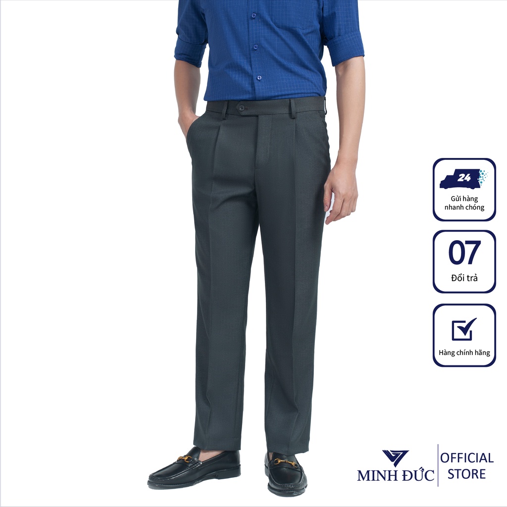 Quần Âu Công Sở Trung Niên Minh Đức CÓ LY Ống Côn QLK0004