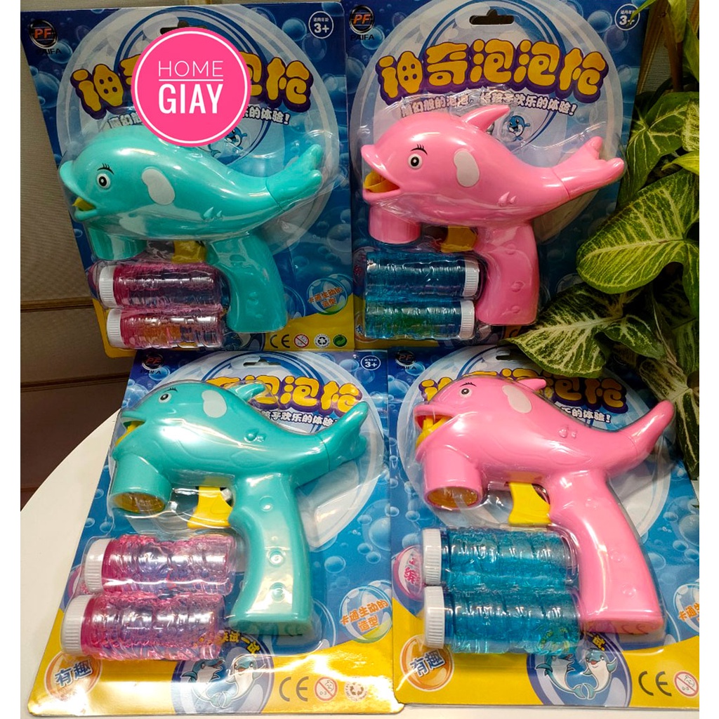 Đồ Chơi Súng Bắn Bong Bóng Xà Phòng Hình Cá Heo Dành Cho Bé shop home giay