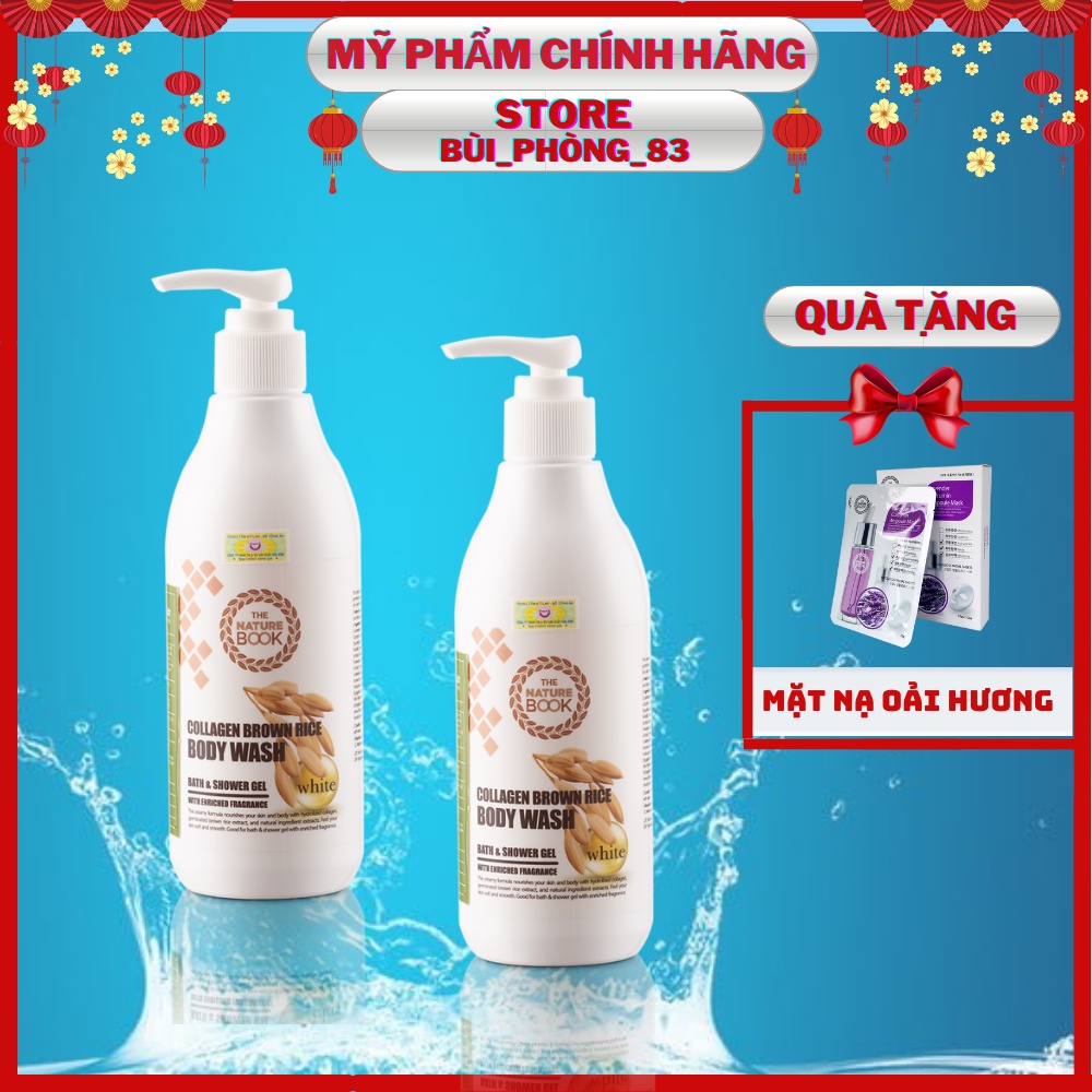 Sữa tắm làm trắng da,dưỡng da mềm mại chiết xuất collagen gạo lứt The Nature Book 300ml | WebRaoVat - webraovat.net.vn