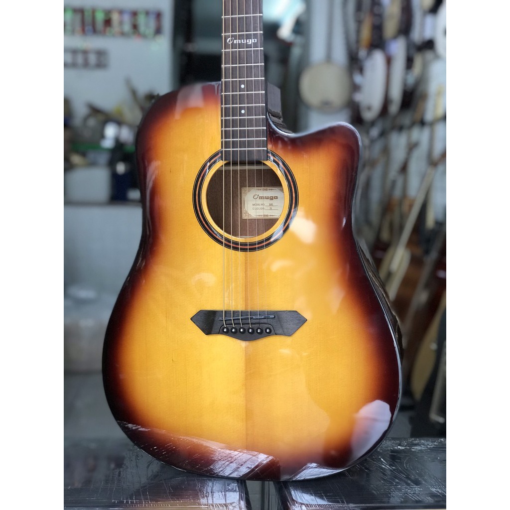 [Tặng kèm phụ kiện] Đàn guitar acoustic Omugo gỗ mahogany màu hoàng hôn