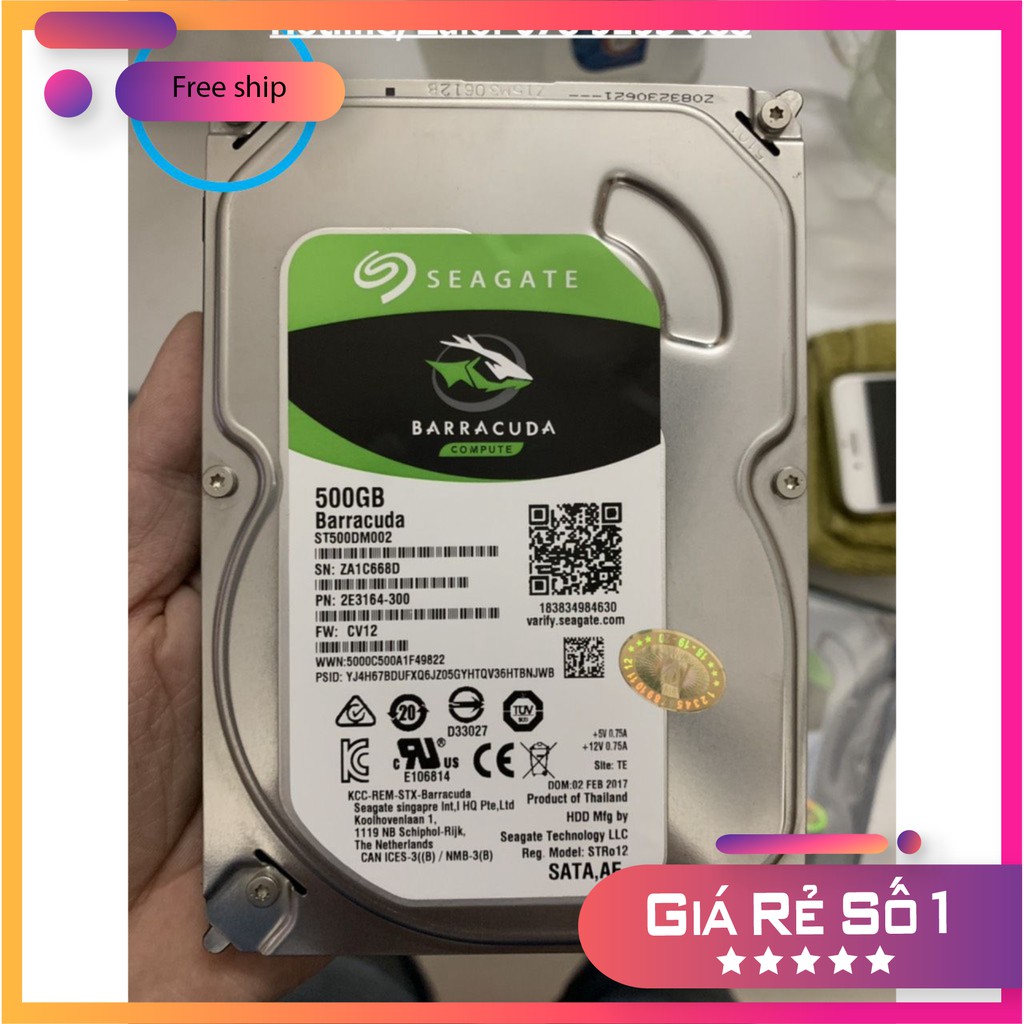 ổ cứng HDD cho máy tính để bàn, pc 500GB Seagate mỏng.Bảo hành 24 tháng lỗi 1 đổi 1