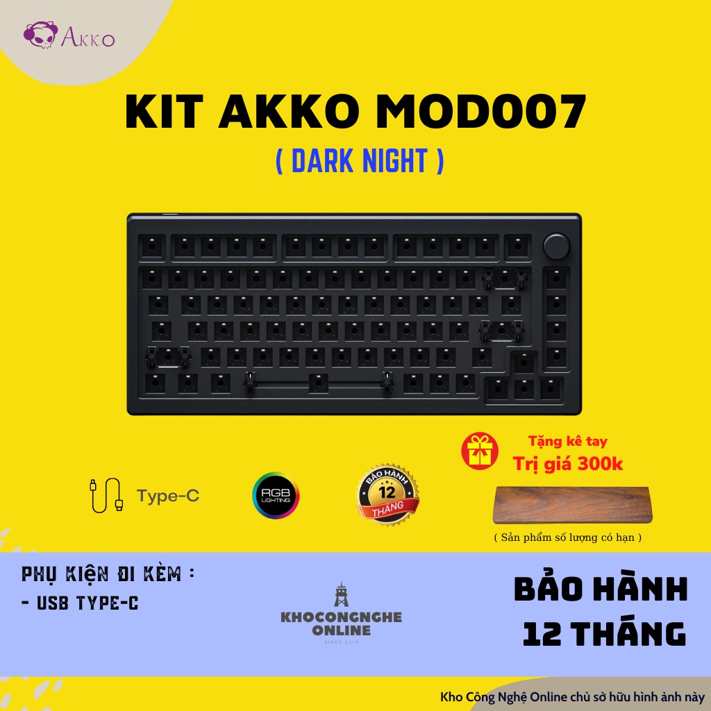 Kit bàn phím cơ AKKO Designer Studio MOD007 | MOD007 v2 (Hotswap 5 pin / RGB / Foam tiêu âm / Gasket Mount)