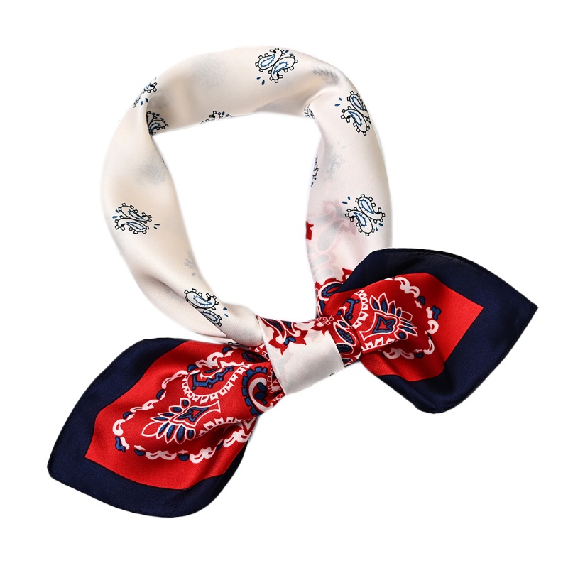 Set 7 Khăn Quàng Cổ Lụa Satin Giả Vuông Đa Ứng Dụng