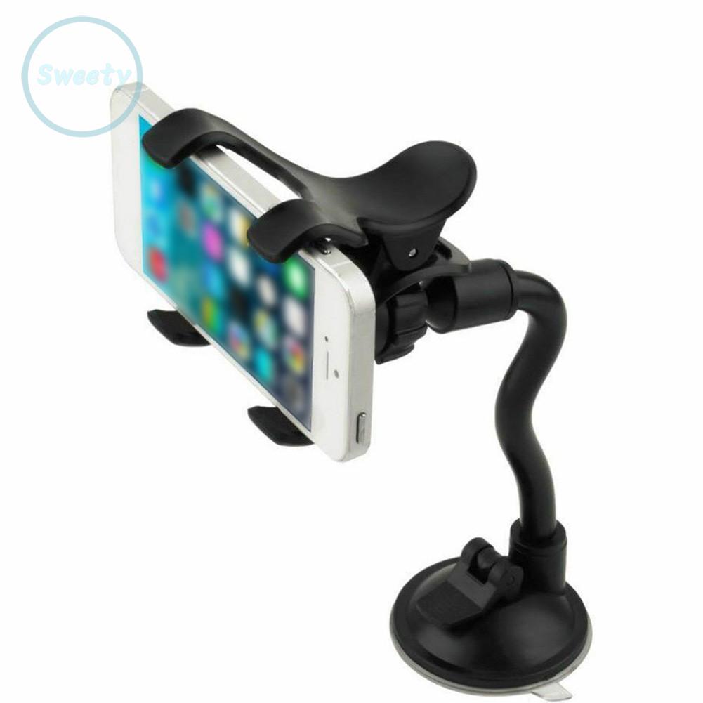 Car Windshield Mount 1PC 360° Adjustable Black Cell Phones Dashboard GPS