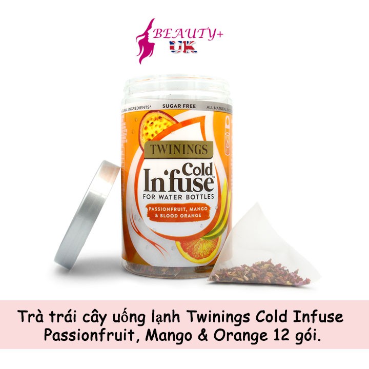 Trà trái cây uống lạnh Twinings Cold Infuse Passionfruit, Mango & Orange 12 gói