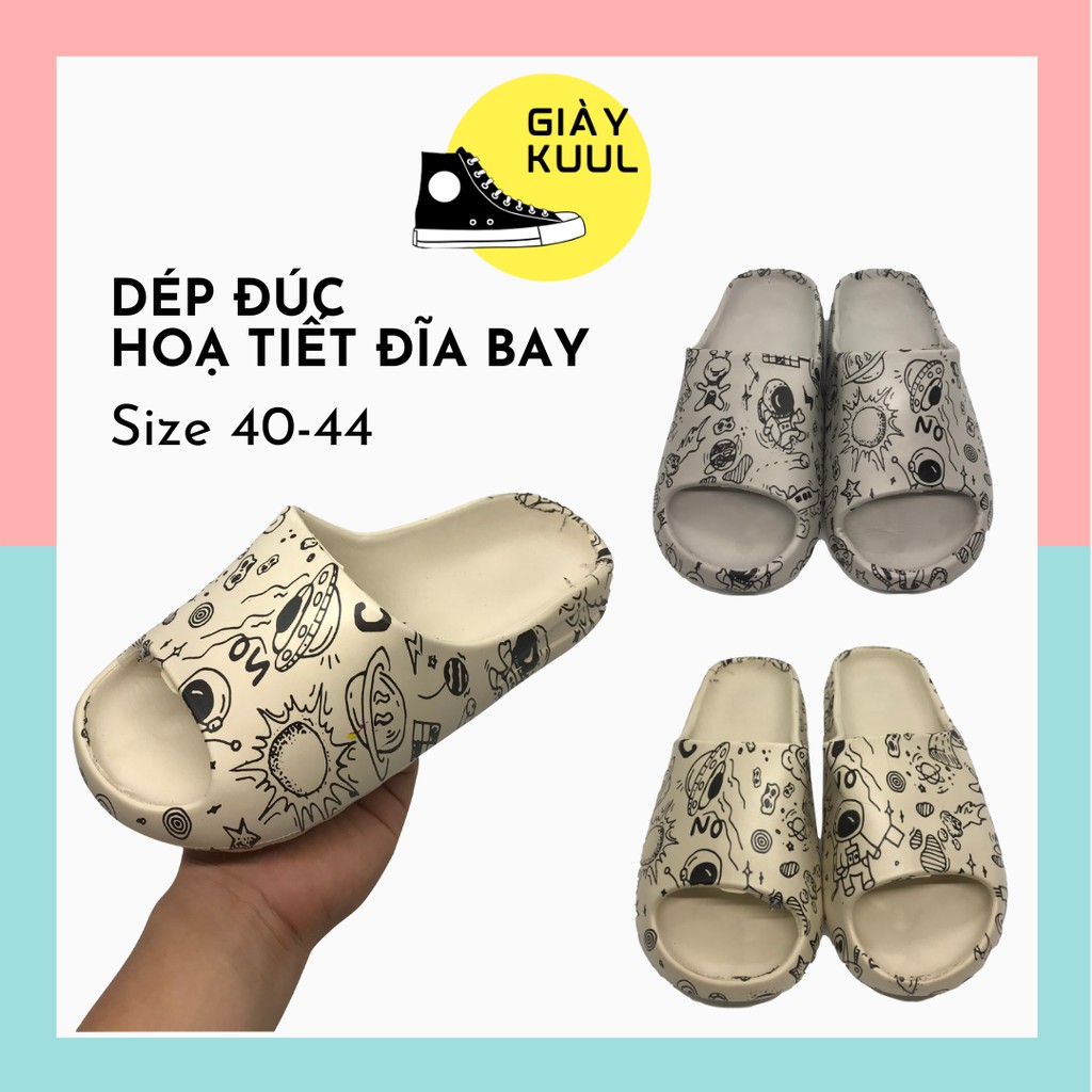 Dép bánh mì đúc yz graffiti hoạ tiết đĩa bay - Giày KUUL