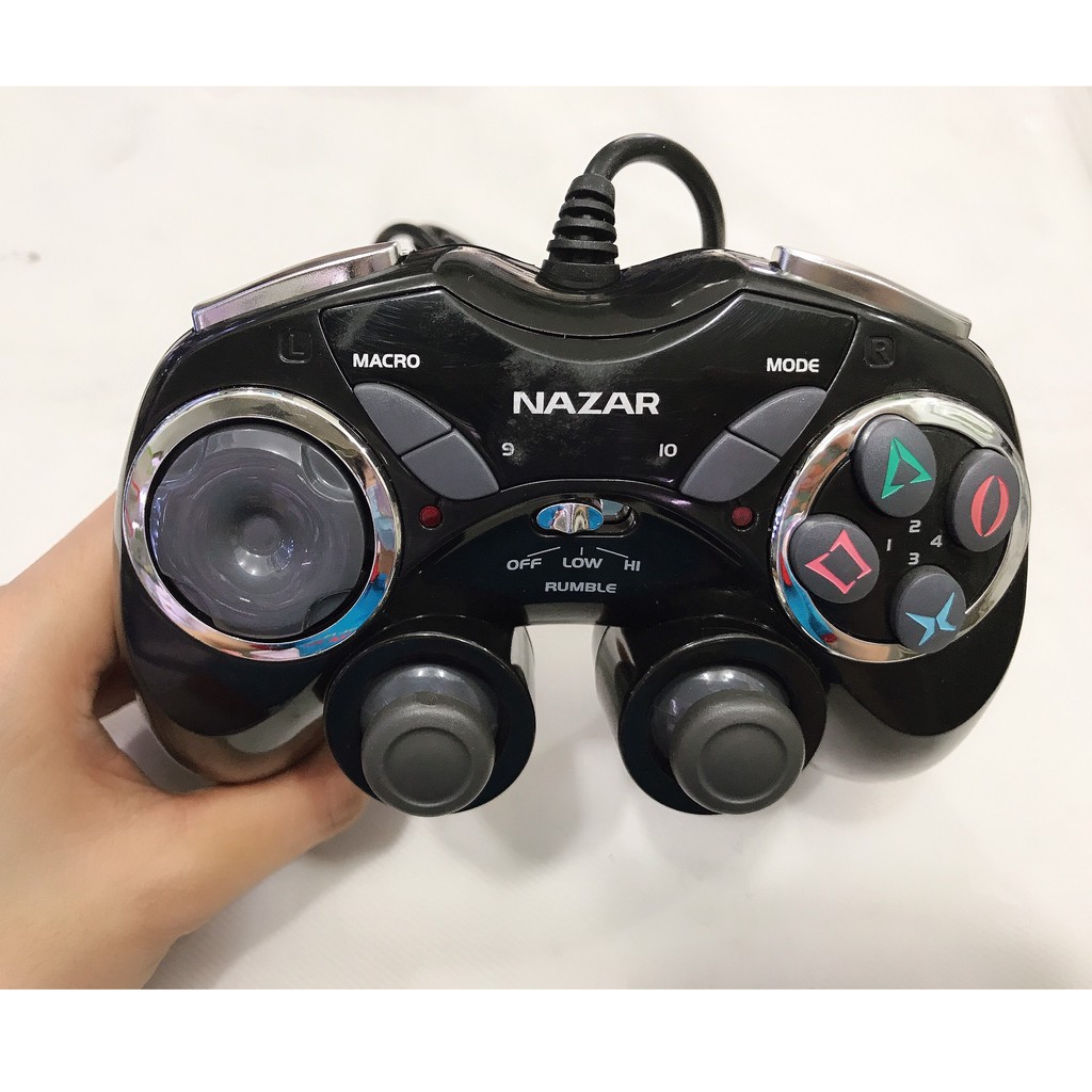 TAY CẦM CHƠI GAME ĐƠN RUNG NAZAR V33 CÓ DÂY CỔNG CẮM USB