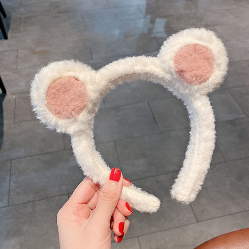 Băng Đô Cài Tóc Hình Tai Gấu Bằng Lông Nhung Dễ Thương Xinh Xắn