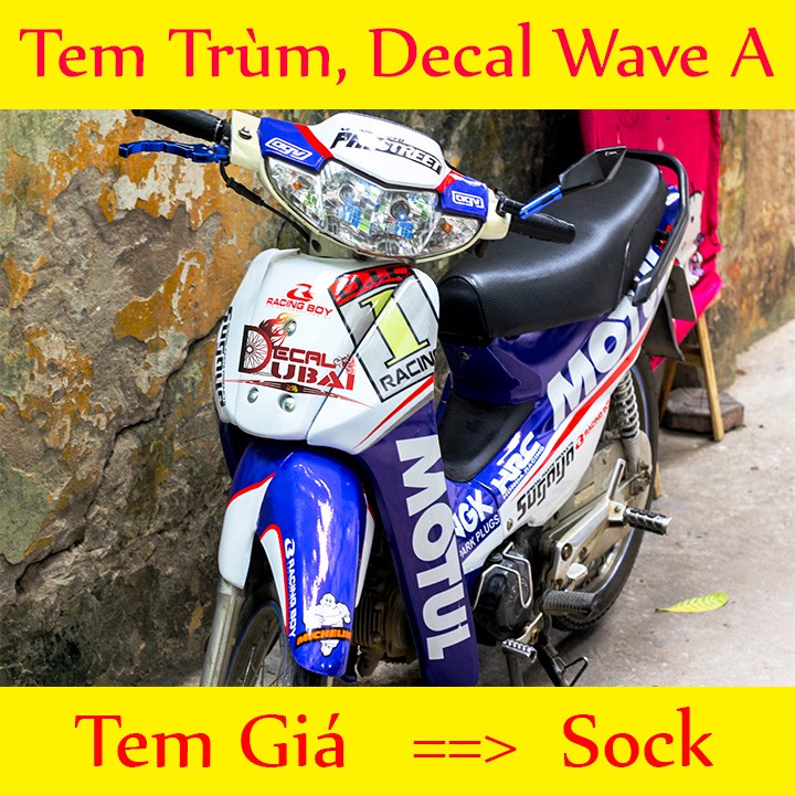 Tem trùm wave cá Motul xanh trắng