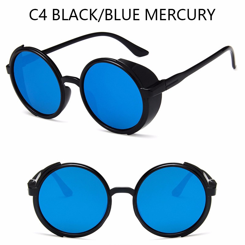 Kính mát gọng tròn kim loại phong cách Retro cho nam và nữ