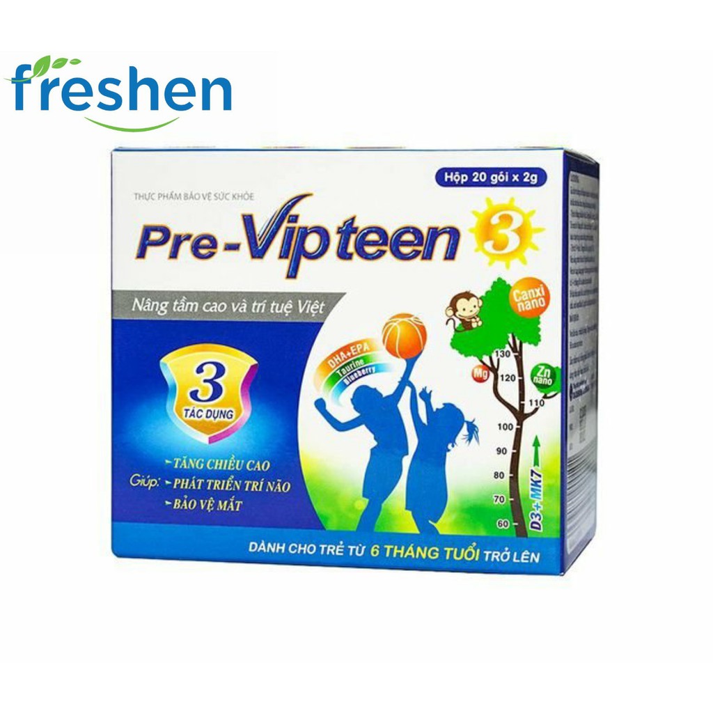 Pre-vipteen 3 - tăng chiều cao ,phát triển trí não ,bảo vệ mắt 20 gói