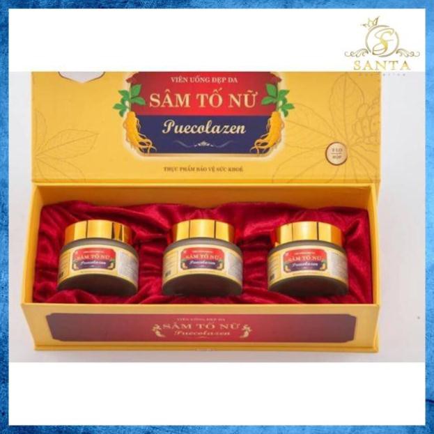 [AUTH] HỘP 3 LỌ SÂM TỐ NỮ PUECOLAZEN - SÂM TỐ NỮ COLLAGEN CHÍNH HÃNG - VIÊN UỐNG ĐẸP DA HIỆU QUẢ SAU 1 HỘP
