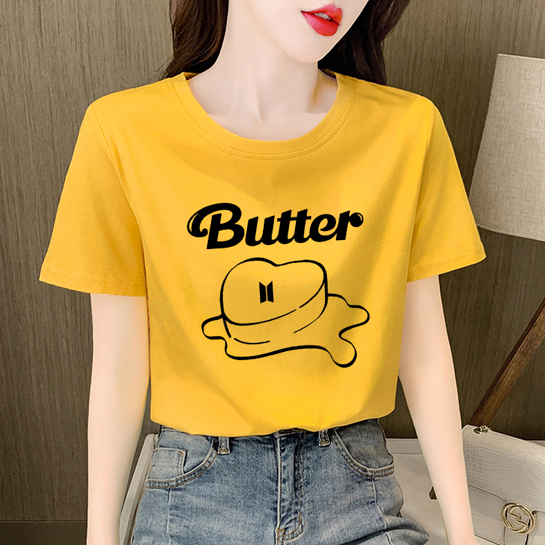 Áo thun nữ in chữ Butter phong cách kpop BTS kiểu đường phố harajuku