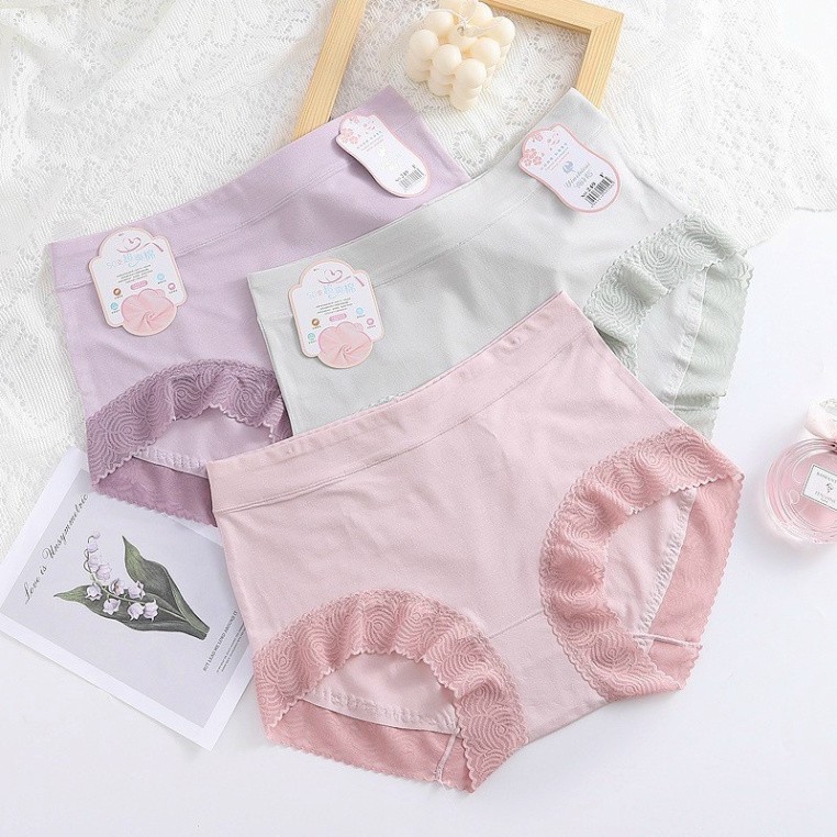 Quần Lót Nữ SAM SAM Cotton Đại Viền Ren Lưng Cao 50-70kg Q249 SAM SAM