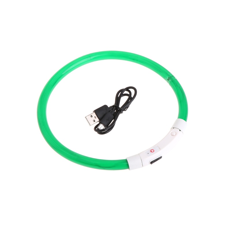 Vòng Cổ Chó Đi Dạo Phát Sáng Ban Đêm Mềm Mại Có Thể Sạc Lại