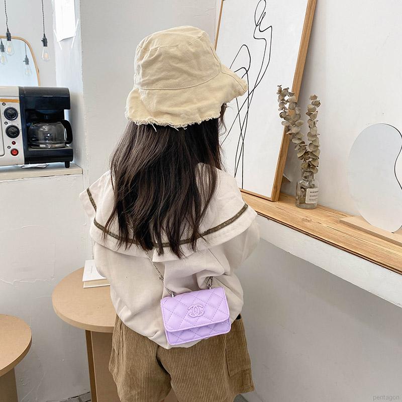 Children Hasp Design Cross-body Handbag Fashion Girls Kids Cute PU Shoulder Messenger Bag