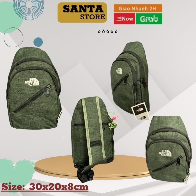 Túi đeo chéo nam nữ vải canvas chống nước 3 ngăn phong cách Hàn Quốc đựng điện thoại, ví tiền, Ipad, SANTA STORE