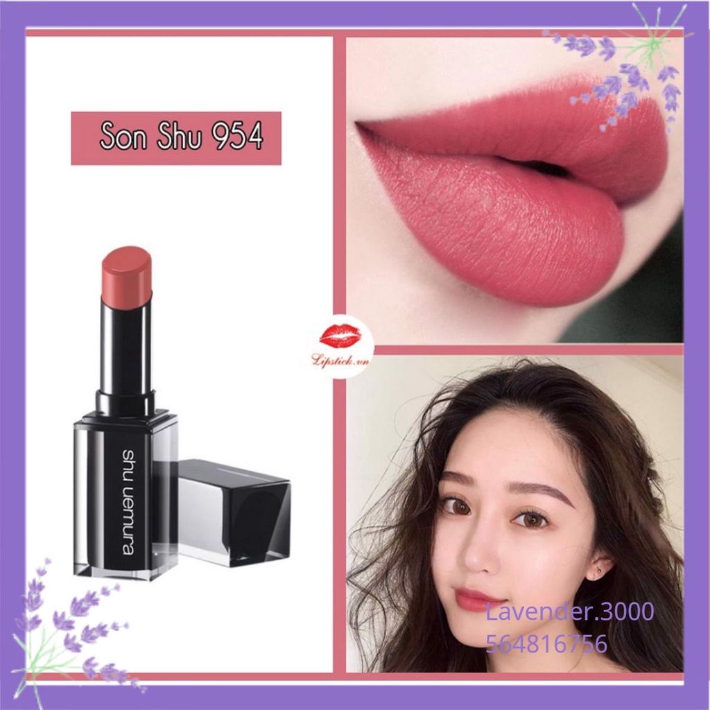 Son SHU UEMURA Màu 954 Vỏ Đen Màu Hồng Đất 𝗟𝗮𝘃𝗲𝗻𝗱𝗲𝗿.𝟯𝟬𝟬𝟬