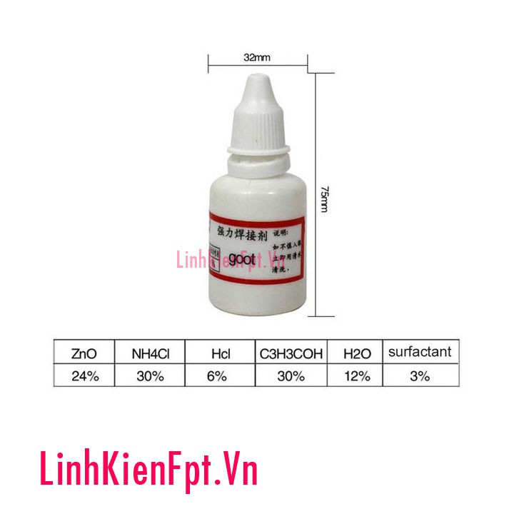 Dung dịch trợ hàn goot 25ml đẹp .