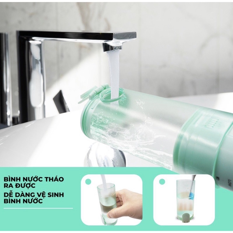 Tăm nước cầm tay H2ofloss HF-10 mini 2021 ( HF6-mini) , phiên bản mini nhỏ gọn của H2ofloss. Vệ sinh răng miệng hoàn hảo