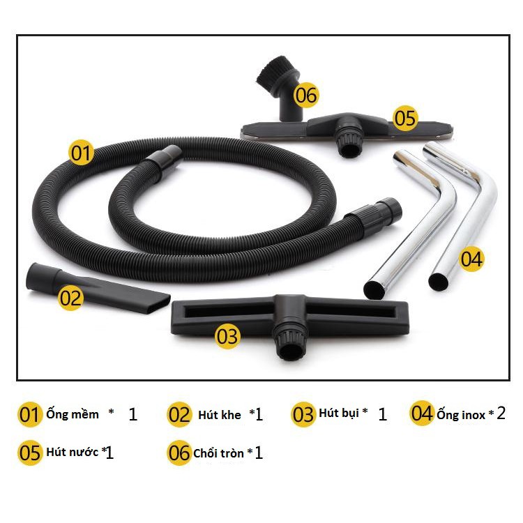 ống dây mềm máy hút bụi, ống ruột gà theo bộ