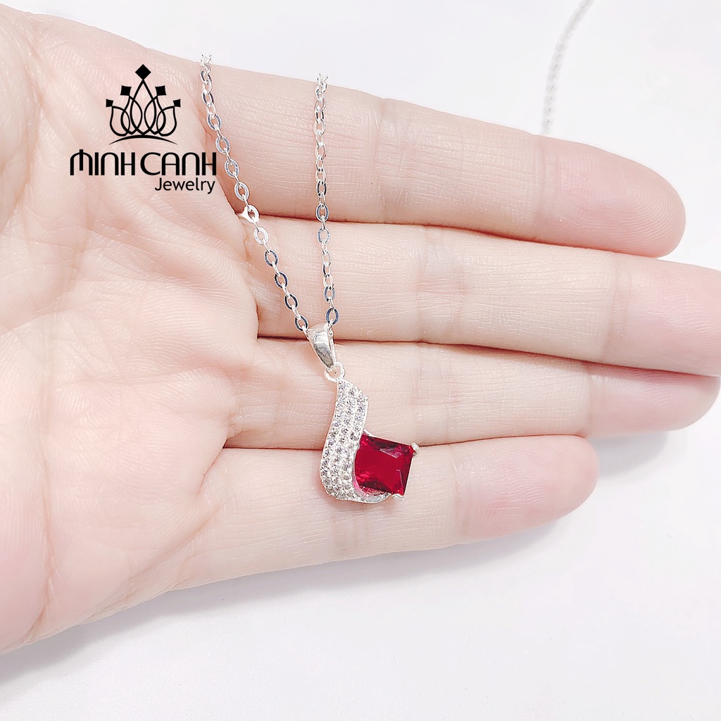 Dây Chuyền Bạc Nữ Đá Đỏ Minh Canh Jewelry MCJ16090430