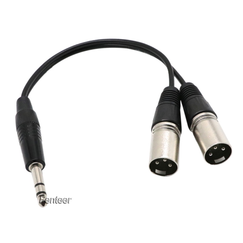 Đầu Chuyển Đổi Từ 1 / 4 6.35mm Mono Trs Sang 3pin Dual Xlr Male