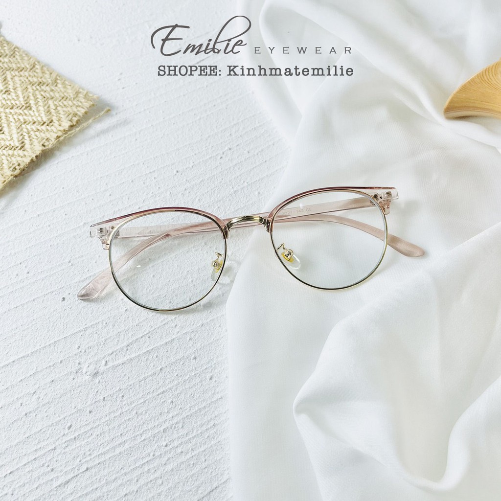 Gọng kính tròn nữ clubmaster Emilie eyewear phụ kiện thời trang 6214