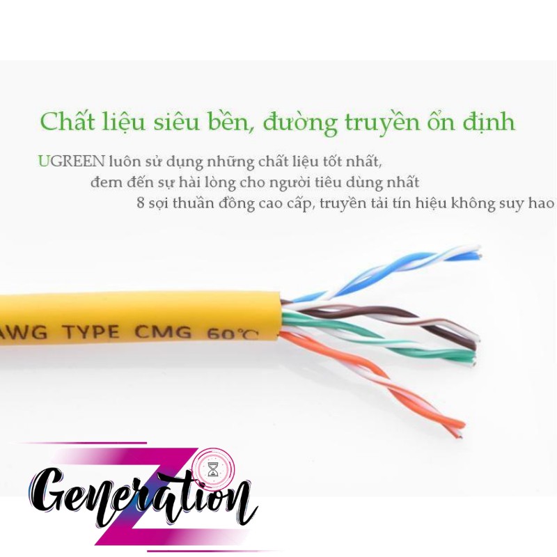 [Mã ELORDER5 giảm 10k đơn 20k] Cáp mạng bấm sẵn 2 đầu Cat5e Ugreen dài 1M - 10M