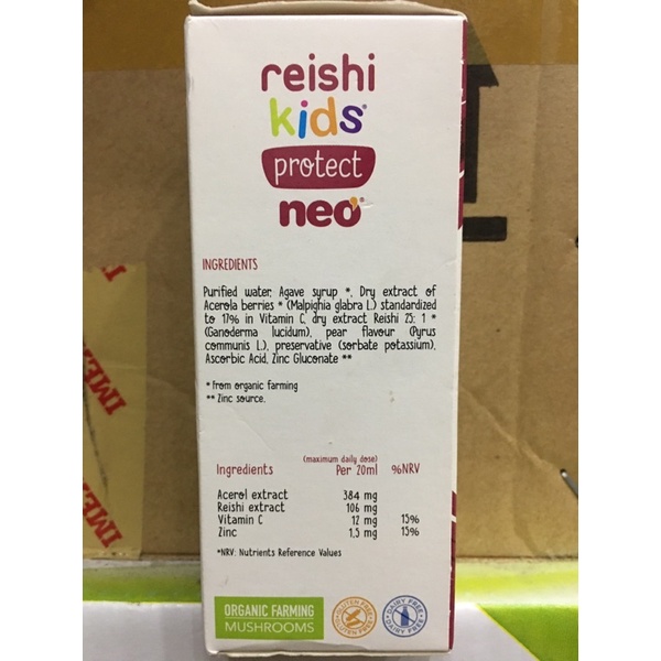 Tăng đề kháng Reishi kids protect Neo kids 150ml (hỗ trợ giảm nguy cơ viem đường hô hấp trên (mũi họng) tây ban nha