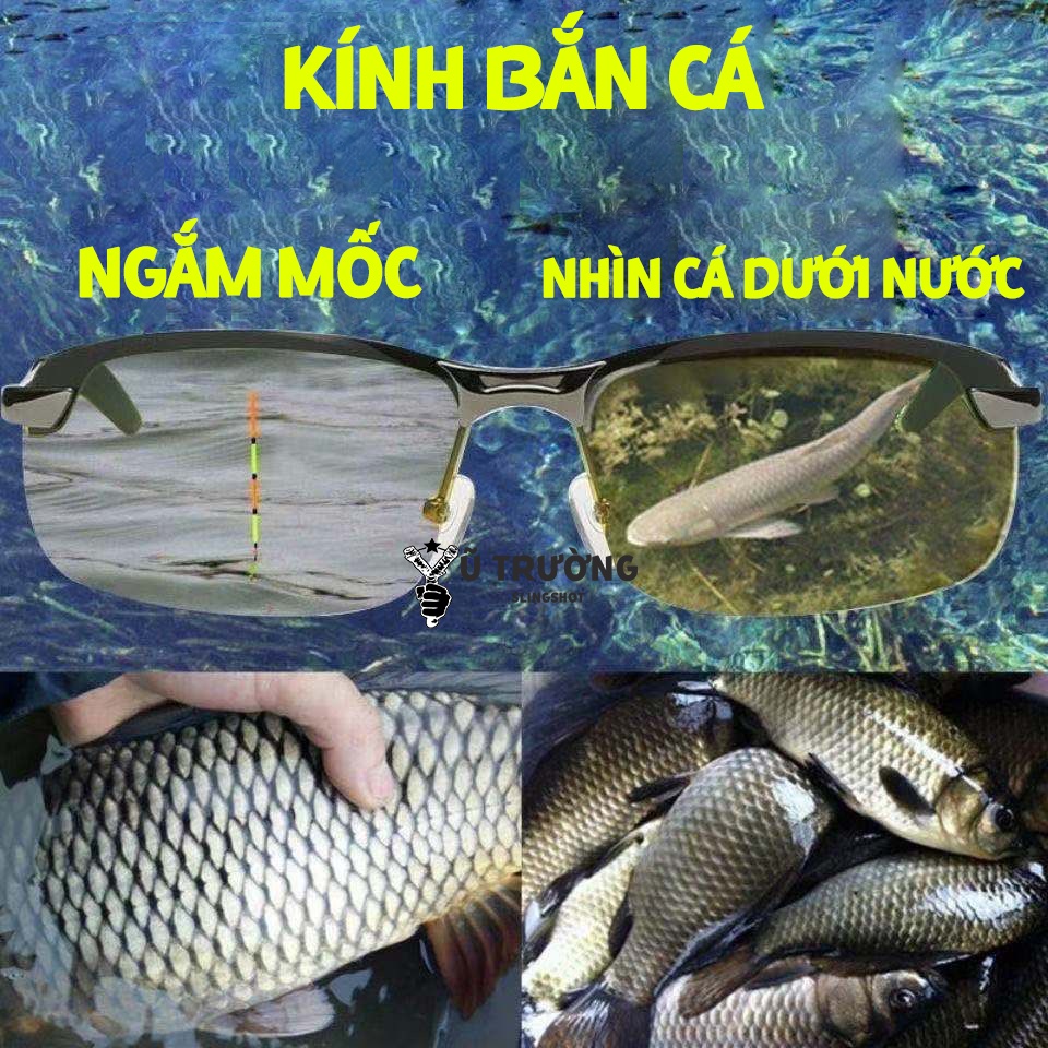 [Giá Chuẩn] Kính phân cực đổi màu dạng kẹp đôi ( Kính râm cho người cận, viễn, săn bắt cá )