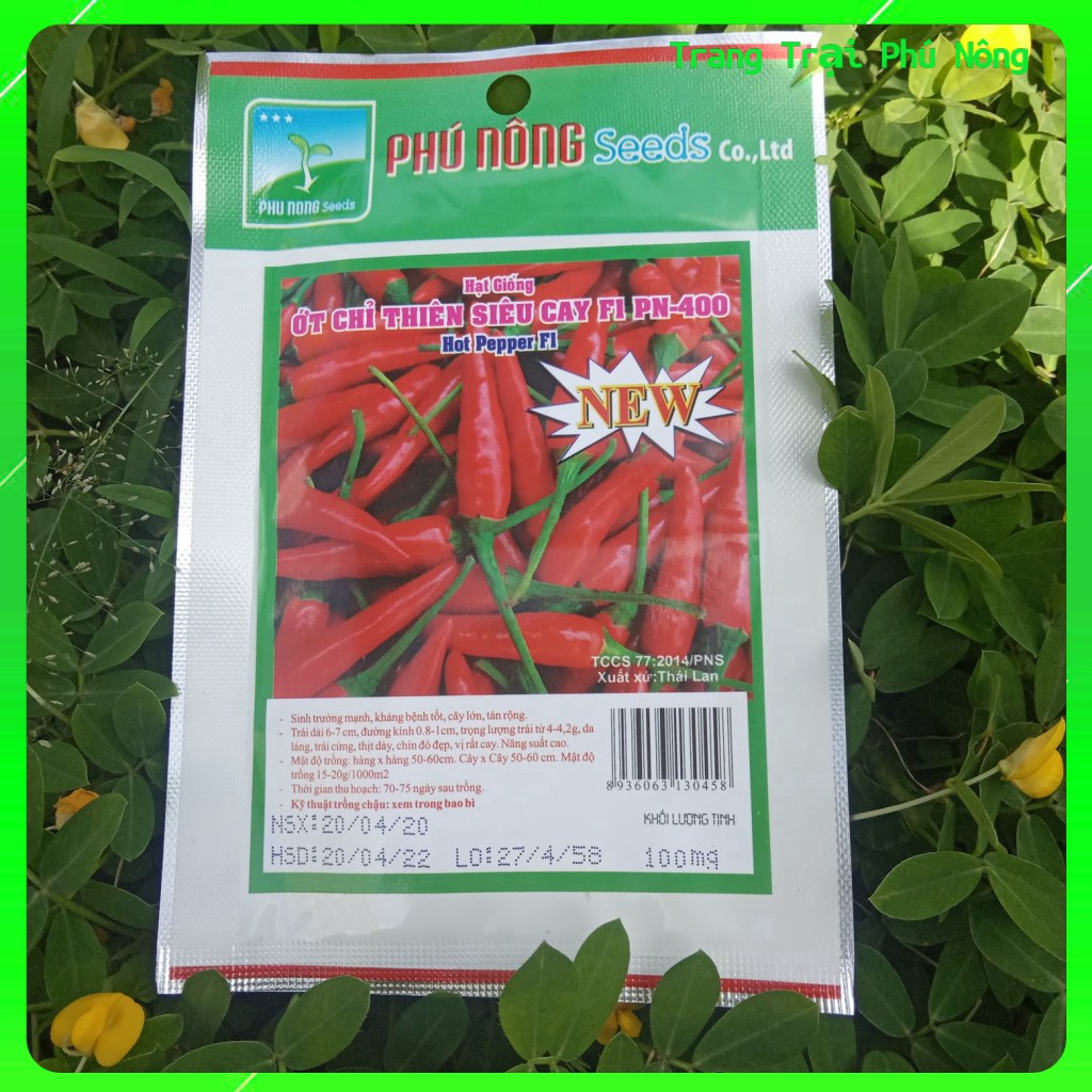 Hạt Giống Ớt Chỉ Thiên Siêu Cay F1 Phú Nông - Gói 0.1g - Hot Pepper