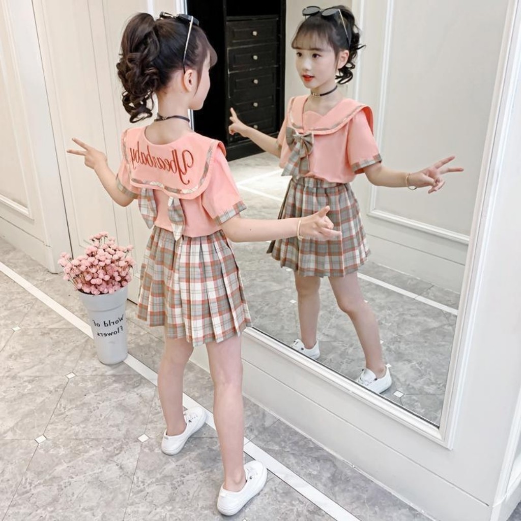 váy bé gái váy bé gái mùa hè chất cotton mềm sét bé có màu hồng phong cách hàn quốc cao cấp xinh cho trẻ từ 13 đến 23kg