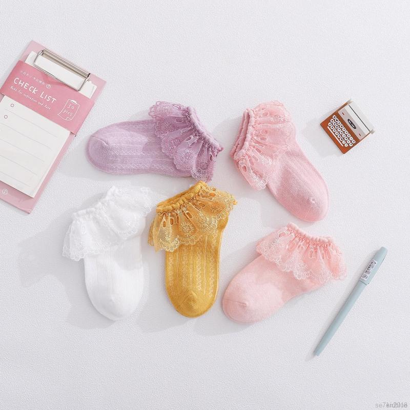 Vớ Cotton Phối Ren Mềm Mại Cho Bé