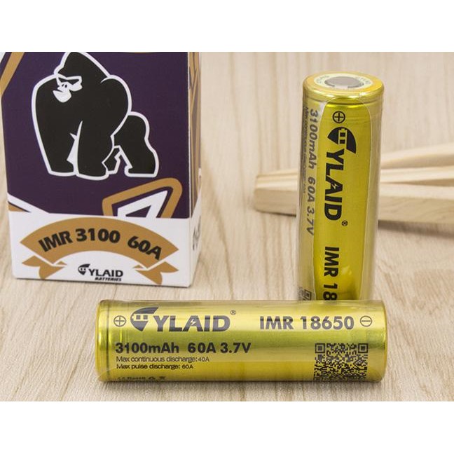 Pin sạc 18650 CYLAID 3100mAh 60A ( Pin vàng)