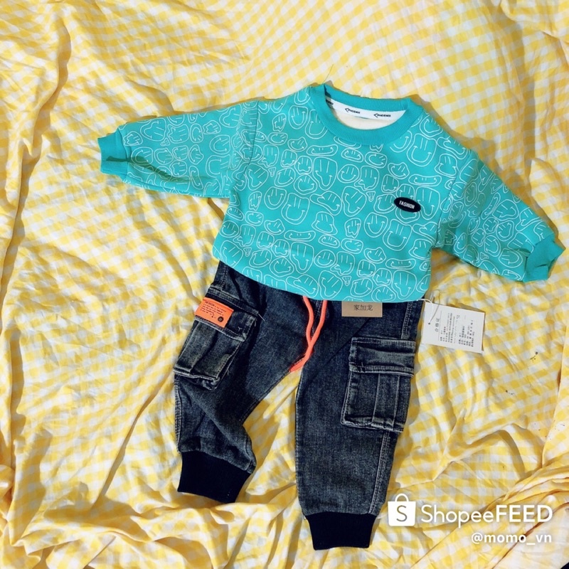 ÁO HOODIE NỈ LÓT NHUNG CHO BÉ TRAI SIZE NHÍ