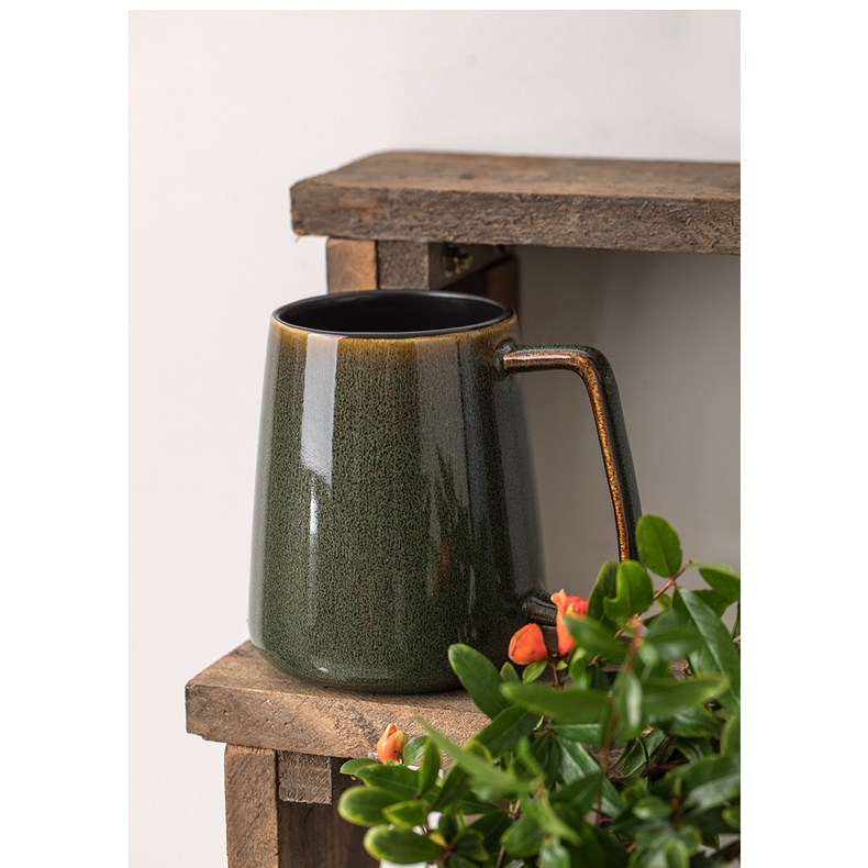 Ly sứ cốc nước gốm sứ lò nung màu retro siêu to 700ml
