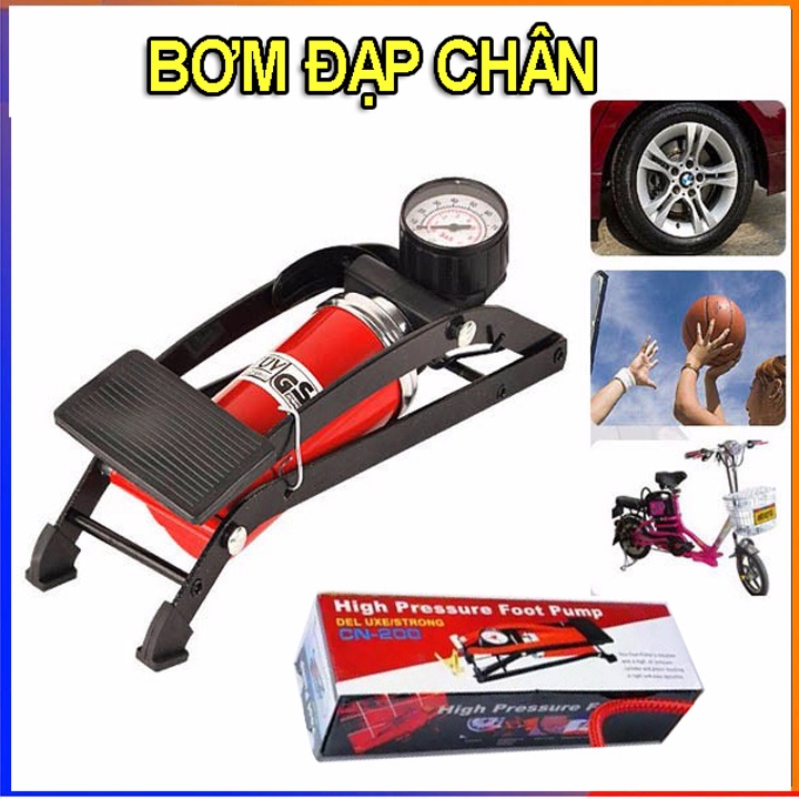 Bơm Đạp Chân xe đạp xe máy xe hơi tiện dụng cho gia đình